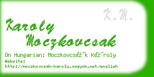 karoly moczkovcsak business card